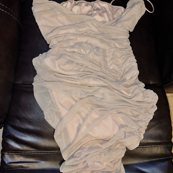 Ruched Split Back Mesh Cami Bodycon Dress - Picture 5 of 5